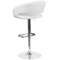 Merrick Lane Rothko Modern Bar Stool Rounded Mid-Back Stool With Height Adjustable Swivel Seat